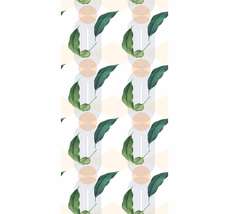 Papel de parede folhas geométrico frondoso - TenStickers