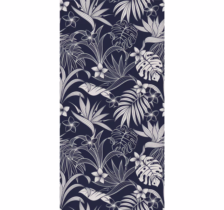 papel de parede flores desenho floral tropical - TenStickers