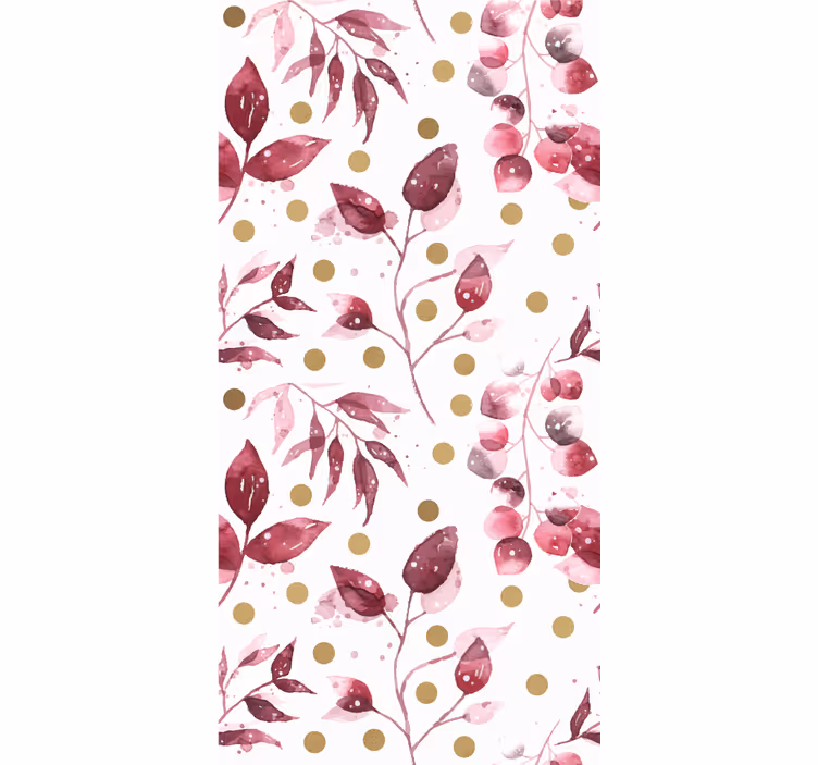papel de parede floral motivo de polca botânica - TenStickers
