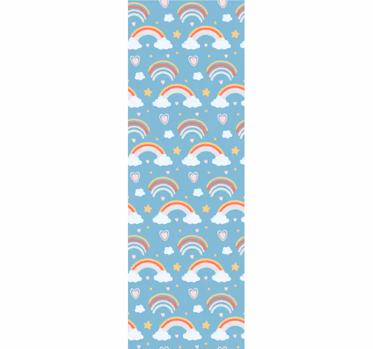Papel de parede quarto de bebé nuvens arco-íris brincalhonas - TenStickers