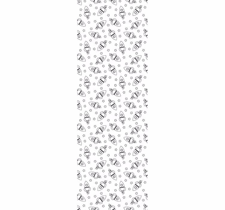 papel de parede infantil Foguetes e silhueta de estrelas - TenStickers