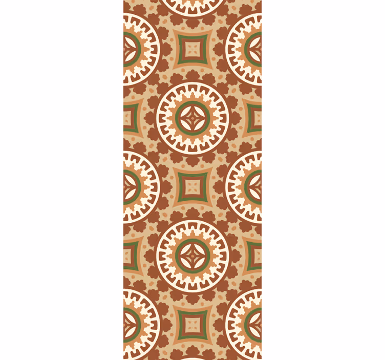 Papel de parede para sala Padrão étnico marrom - TenStickers