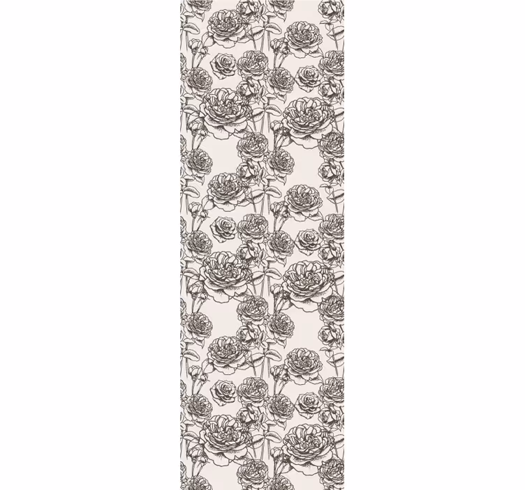 papel de parede floral Padrão de flores preto e branco - TenStickers