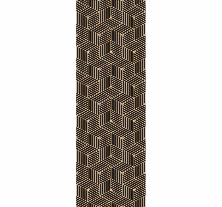 papel de parede quadrados Padrão geométrico dourado deco - TenStickers