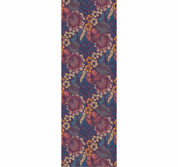 papel de parede flores padrão vintage botânico - TenStickers