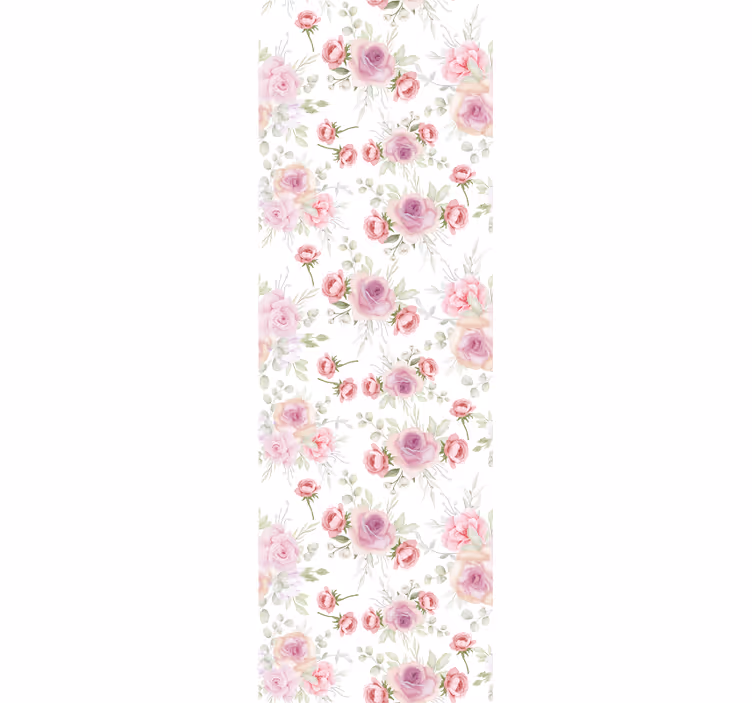 papel de parede floral Padrão rosa e selvagem - TenStickers