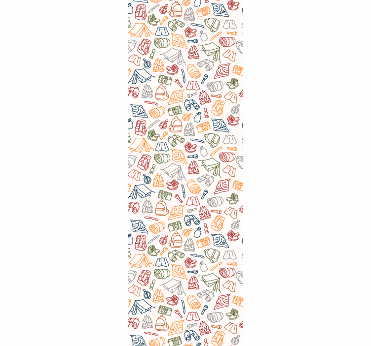 papel de parede artístico rabiscos de acampamento - TenStickers