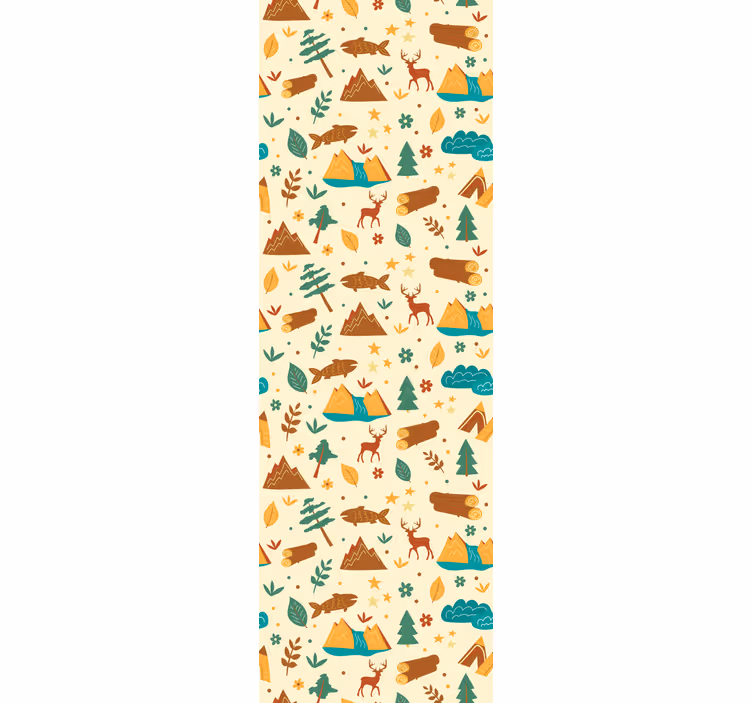 Papel de parede árvores cena de aventura no camping - TenStickers