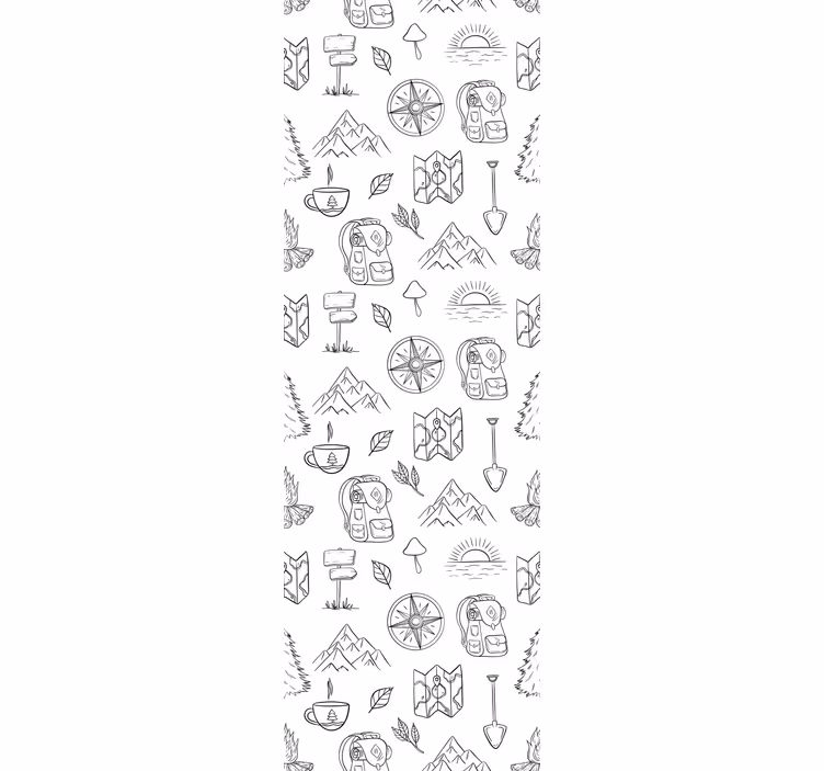 Papel de parede para sala esboço de aventura ao ar livre - TenStickers