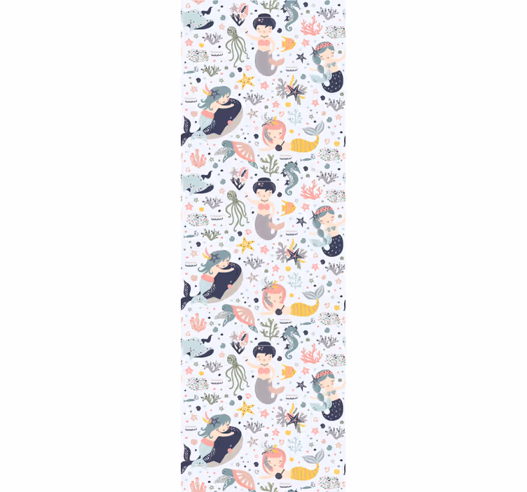 papel de parede quarto de bebé amigos aquáticos sereia - TenStickers
