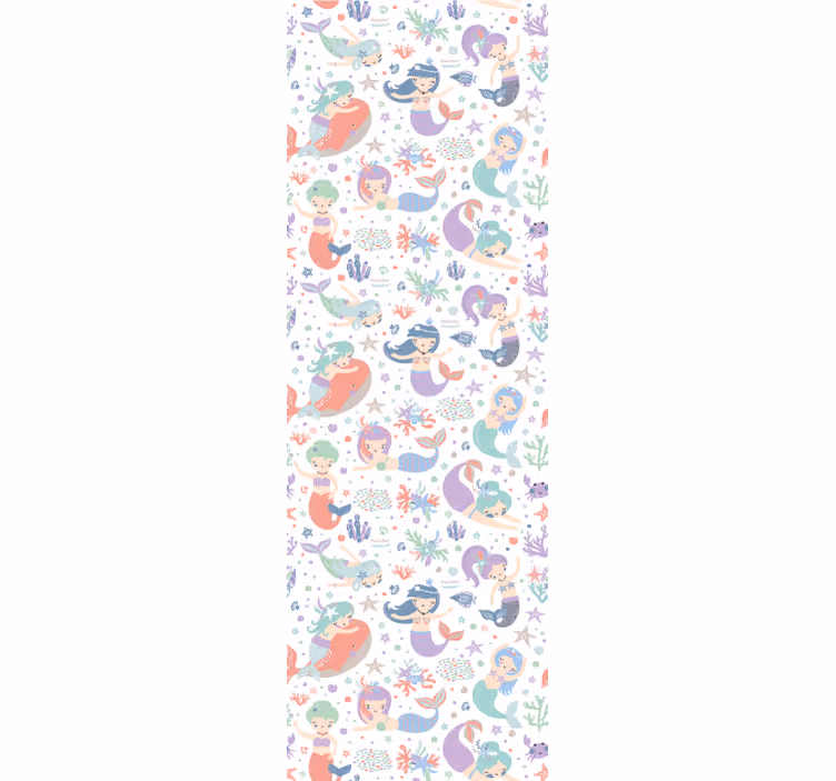 papel de parede casa de banho Sereia em um padrão de rocha - TenStickers