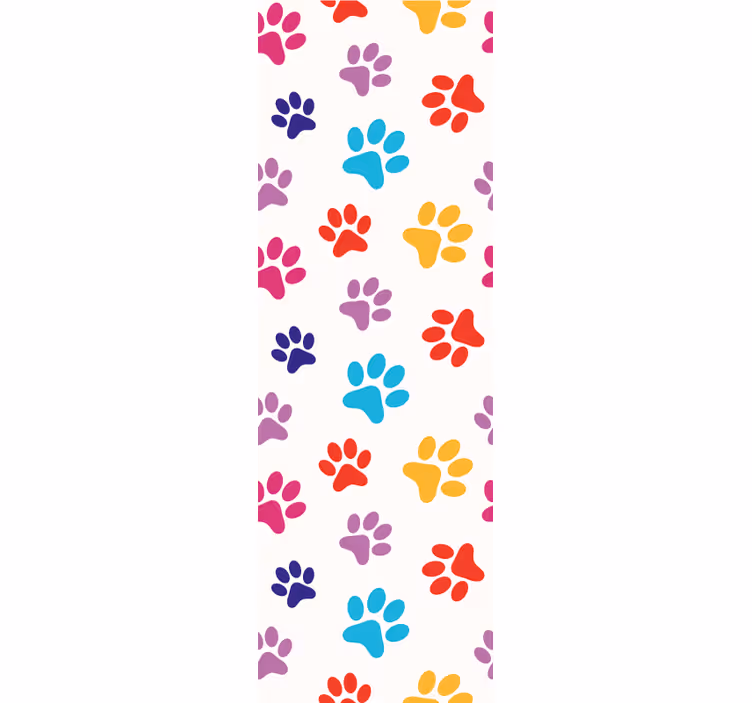 Papel de parede infantil patas de cão coloridas - TenStickers