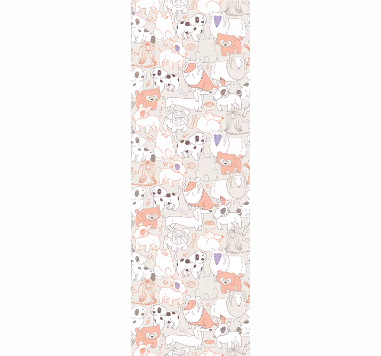 papel de parede animais mural de cachorrinhos brincalhões - TenStickers