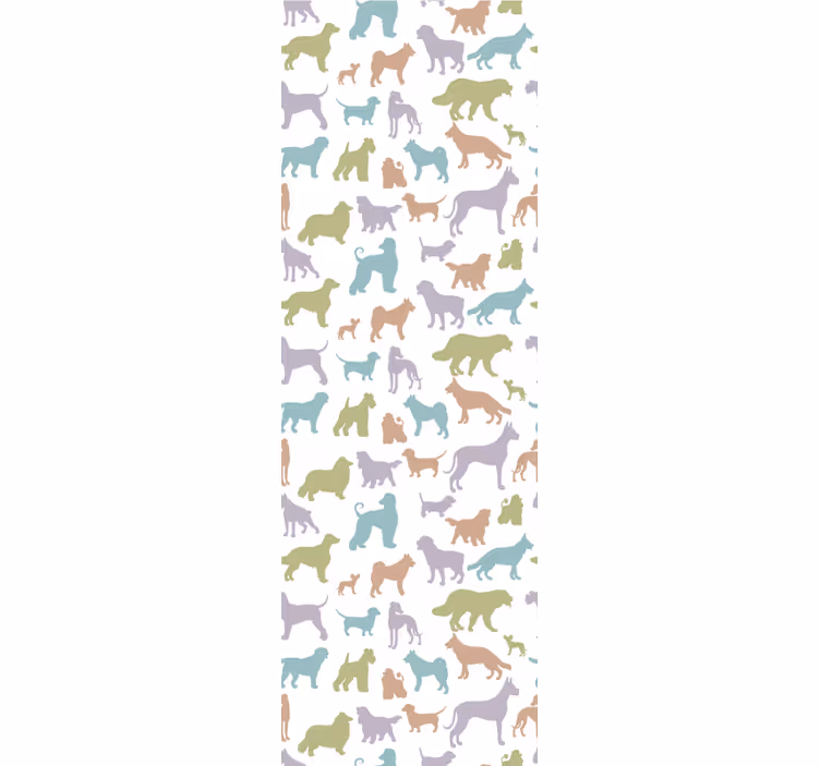 Papel de parede infantil cães em cores pastel - TenStickers