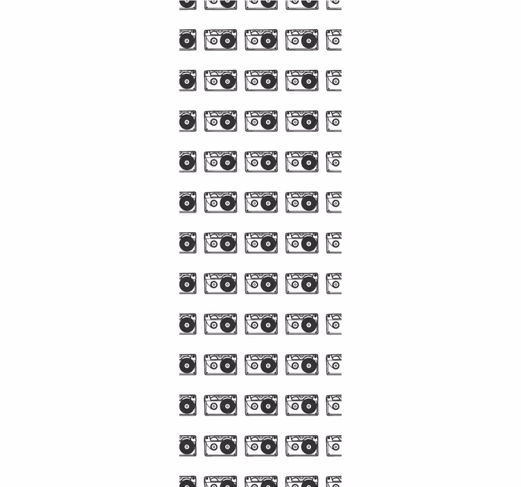 papel de parede ornamental padrão de áudio retrô - TenStickers