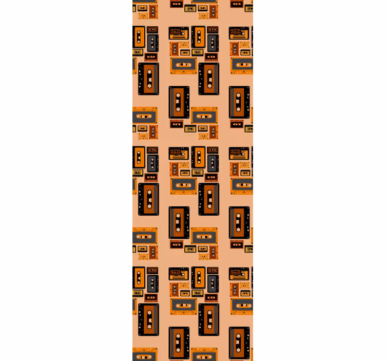 papel de parede artístico fita cassete retrô - TenStickers