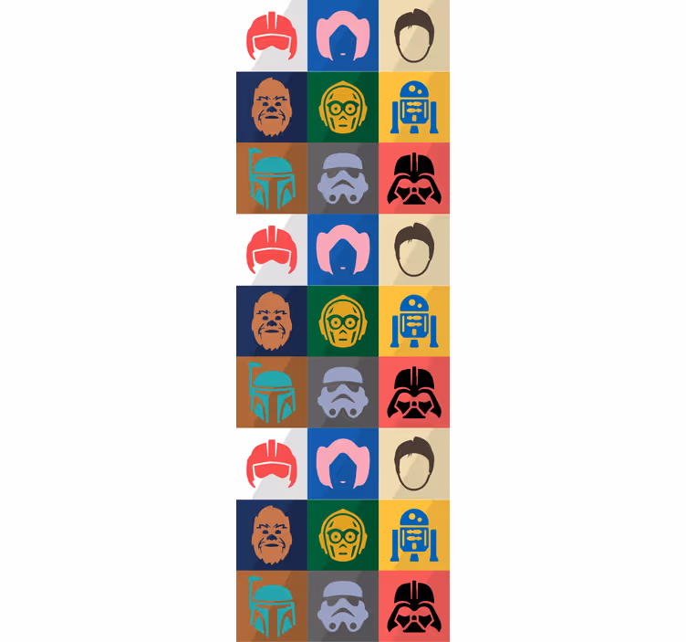 papel de parede artístico grade de personagens icônicos - TenStickers