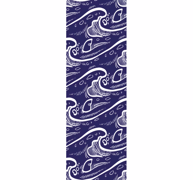 Papel de parede peixes padrão de ondas oceânicas - TenStickers
