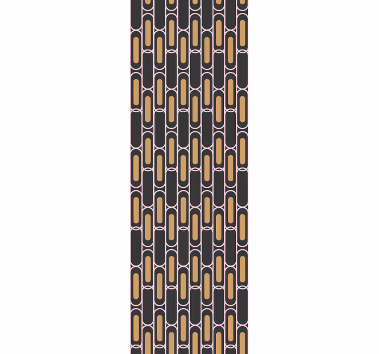 Papel de parede moderno padrão geométrico rosa e marrom - TenStickers