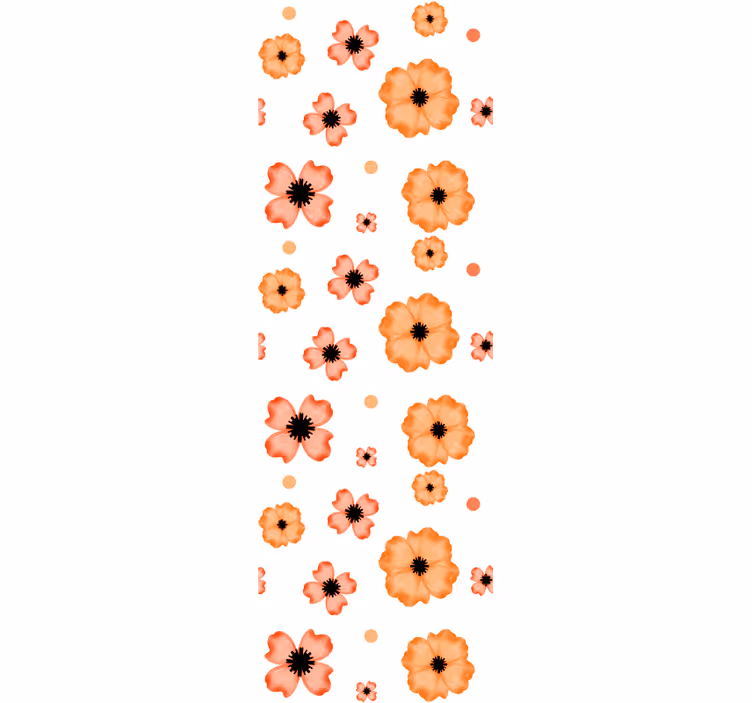 papel de parede flores padrão de papoulas - TenStickers