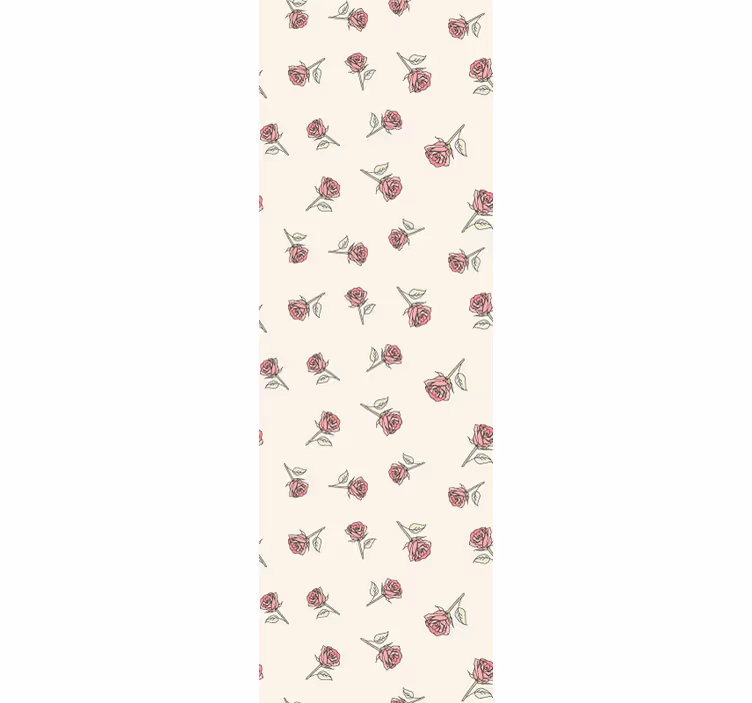 papel de parede flores repetição de padrão de rosa - TenStickers