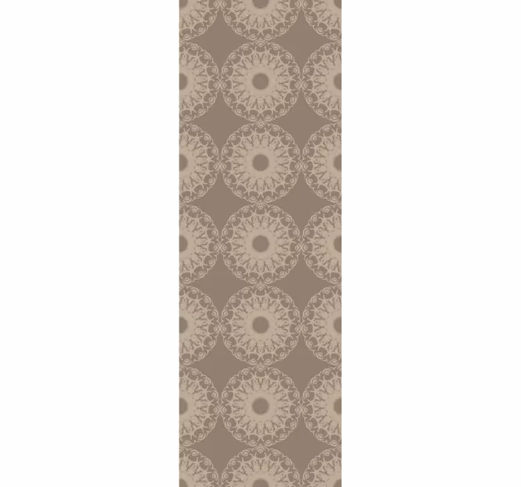 papel de parede ornamental padrão circular bege intrincado - TenStickers