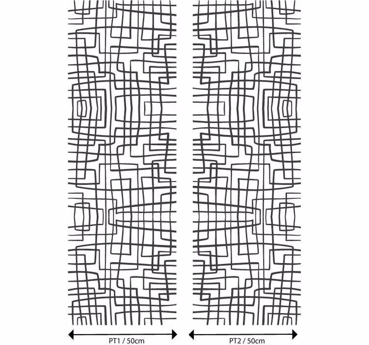 papel de parede para sala de jantar padrão de linha abstrata - TenStickers