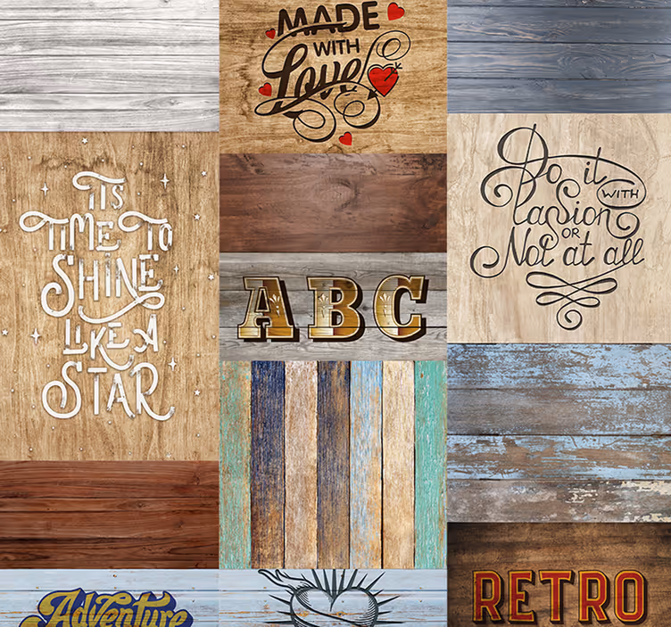 papel de parede texturizado Frases em Madeira - TenStickers