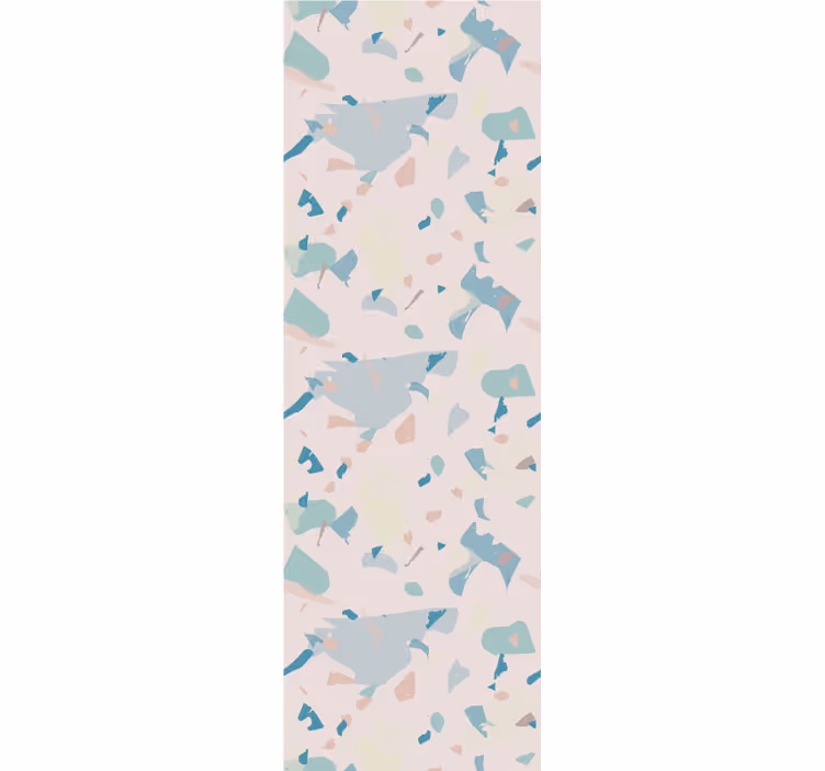 Papel de parede abstracto terrazzo azul e bege - TenStickers