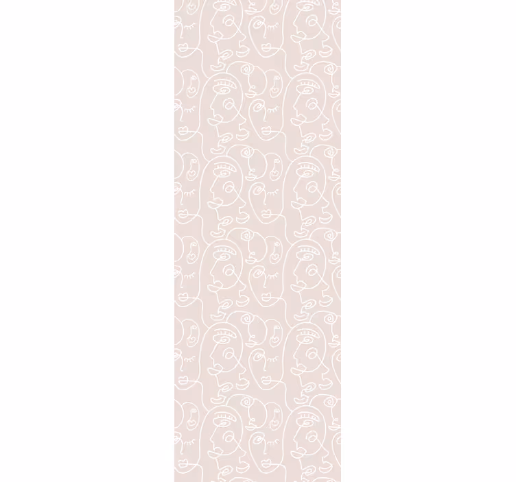 Papel de parede artístico com padrões de rostos abstratos - TenStickers