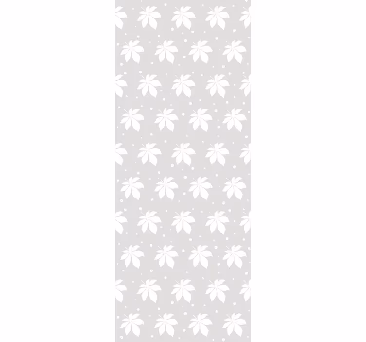 Papel de parede folhas padrão cinza e branco - TenStickers