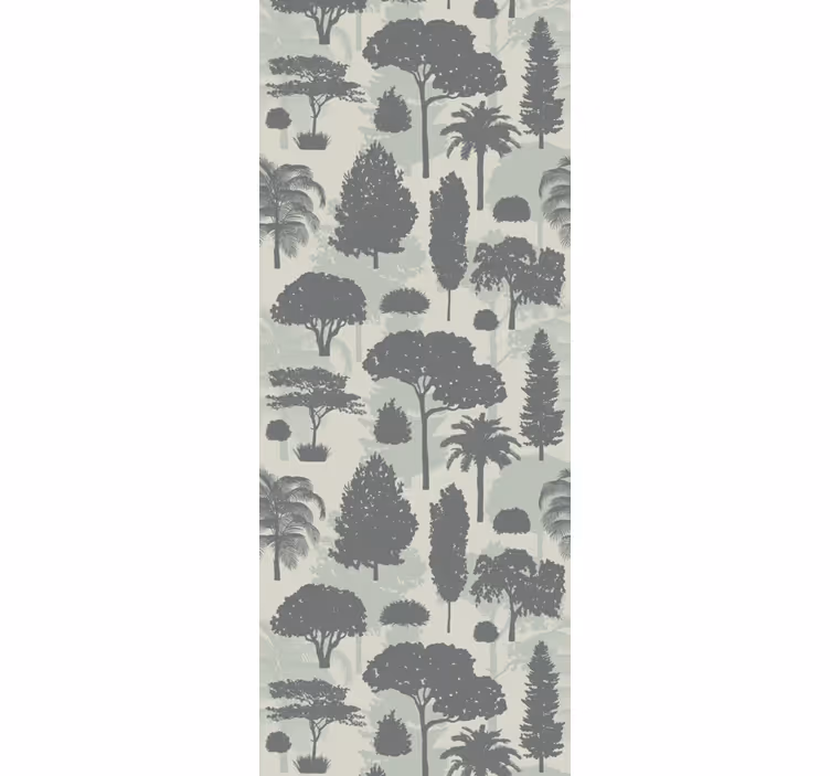 papel de parede paisagem padrão de silhueta de árvore - TenStickers
