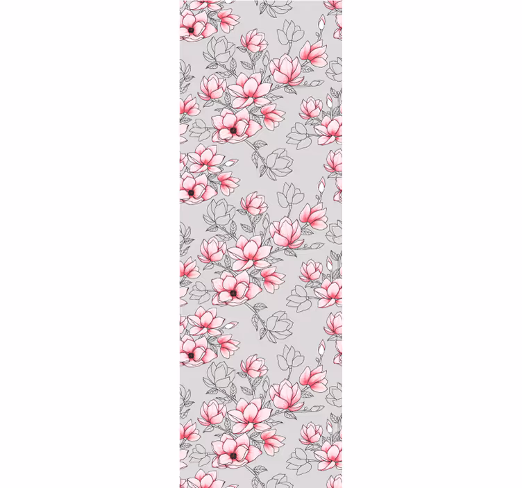 papel de parede flores desenho floral magnólia - TenStickers
