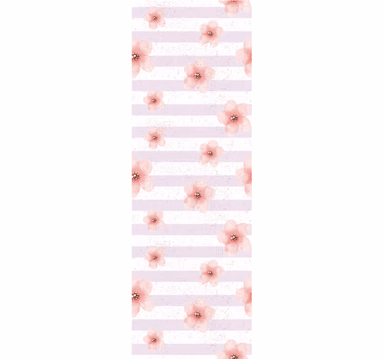 papel de parede flores listras de flor de cerejeira - TenStickers