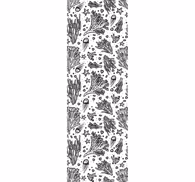 Papel de parede folhas padrões de recifes de corais - TenStickers