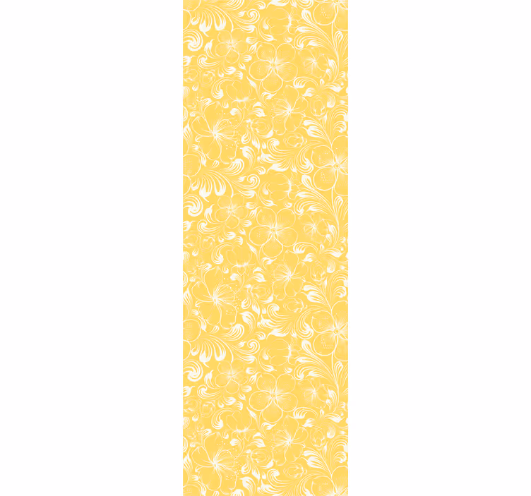 papel de parede flores padrão amarelo vivo - TenStickers