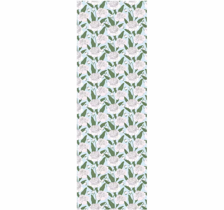 papel de parede flores padrão branco delicado - TenStickers