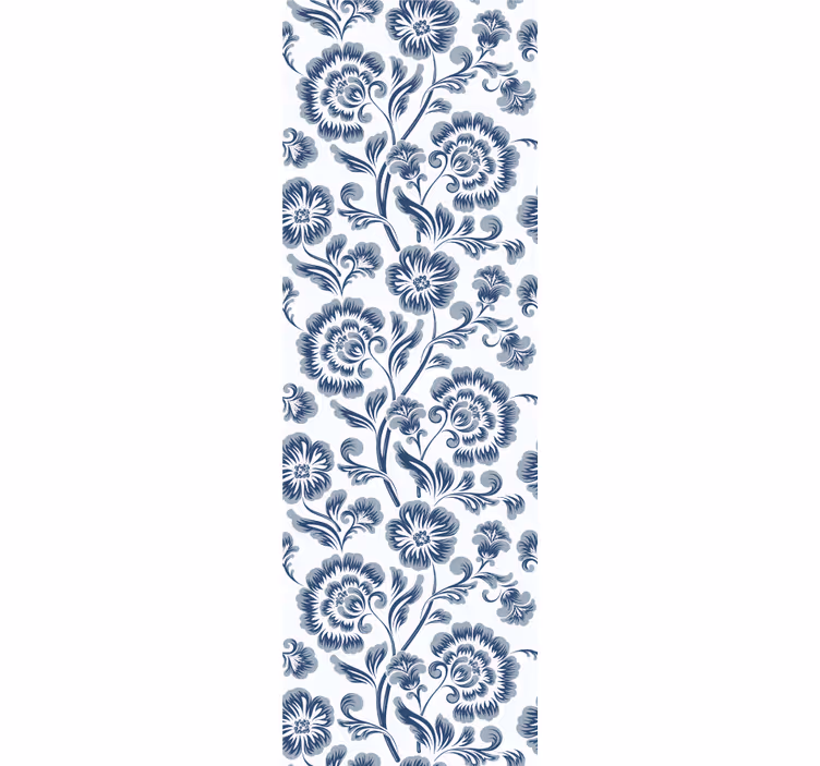Papel de parede sala de jantar flores azuis - TenStickers