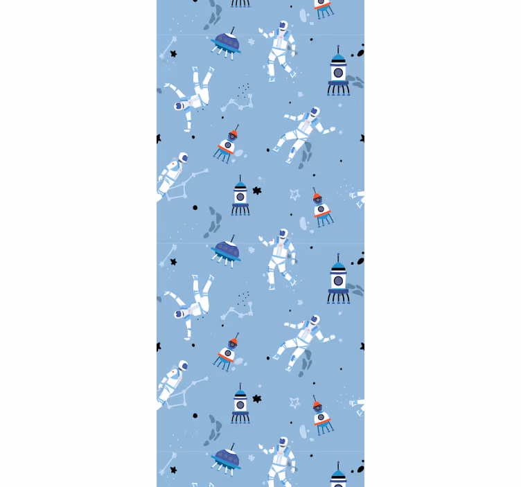 Papel de parede infantil astronautas e naves - TenStickers