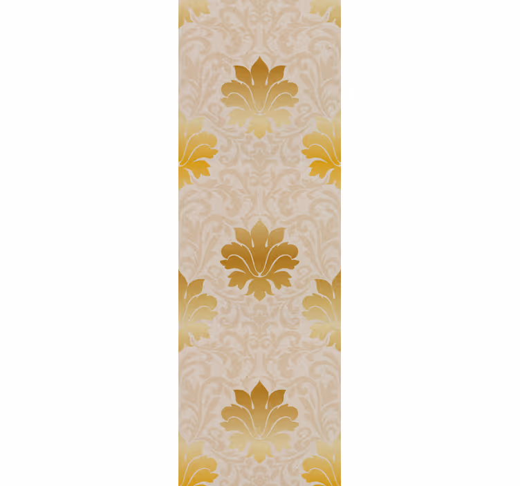 papel de parede floral padrão de folha dourada - TenStickers