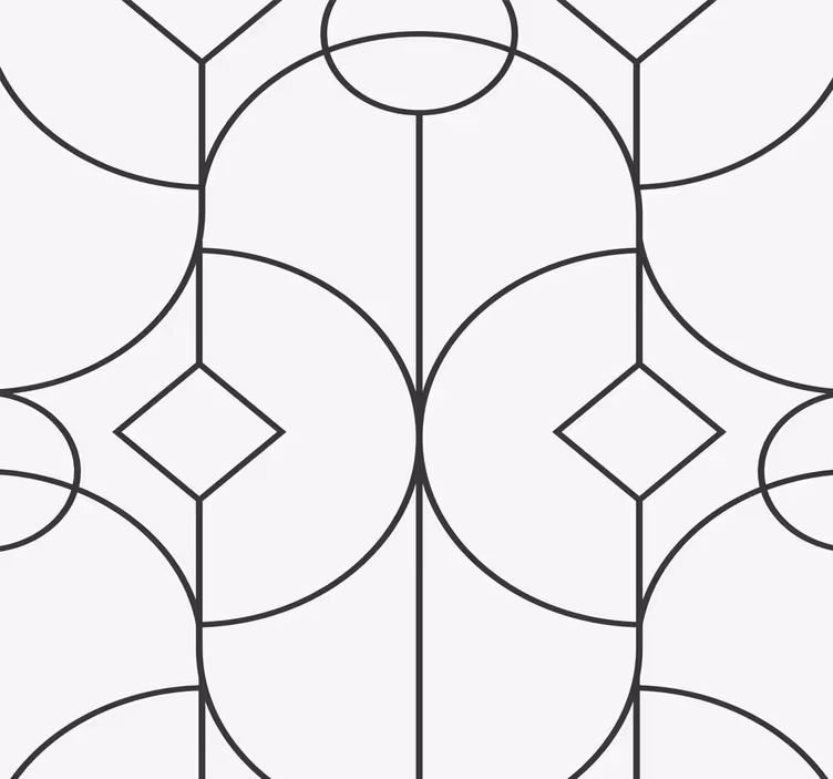 papel de parede formas geométricas arte linear cinza - TenStickers