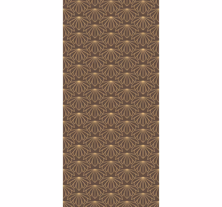 Papel de parede floral padrão marrom estilizado - TenStickers