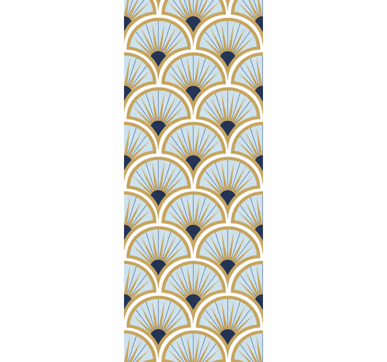 Papel de parede moderno padrões de leque elegantes - TenStickers
