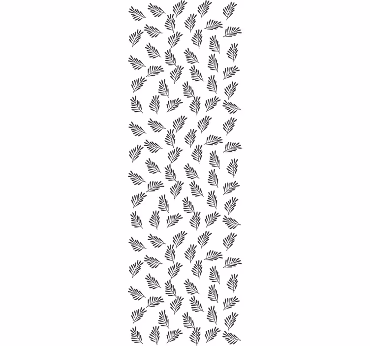 Papel de parede folhas padrão simples preto e branco - TenStickers