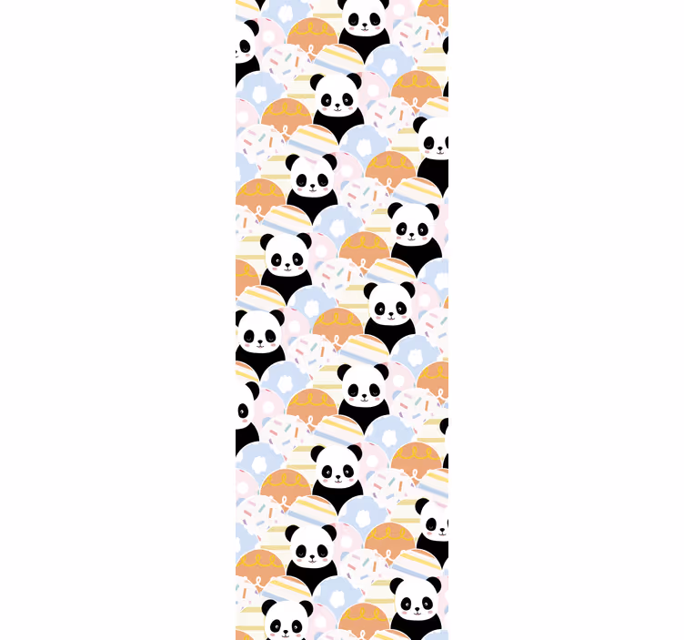 papel de parede animais padrão panda - TenStickers