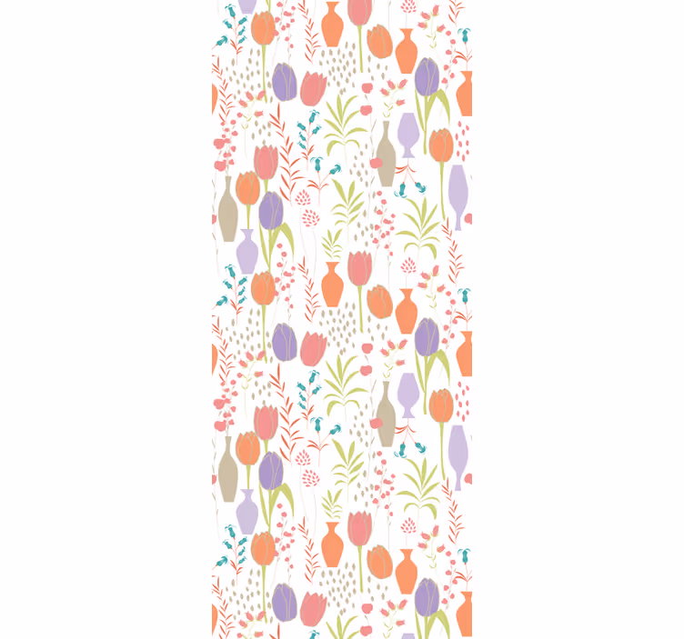 papel de parede flores padrões florais estilizados - TenStickers