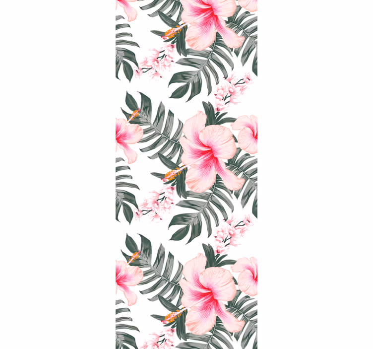 papel de parede floral Padrão de orquídea rosa - TenStickers
