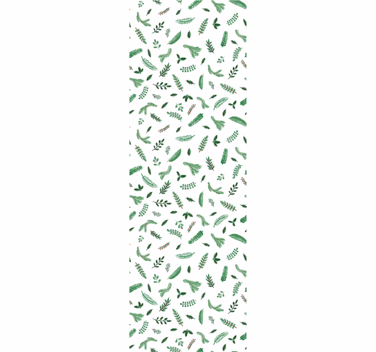 Papel de parede Natal padrões de folhas festivas - TenStickers