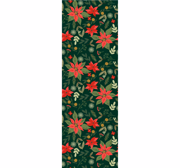 Papel de parede Natal padrão floral festivo - TenStickers