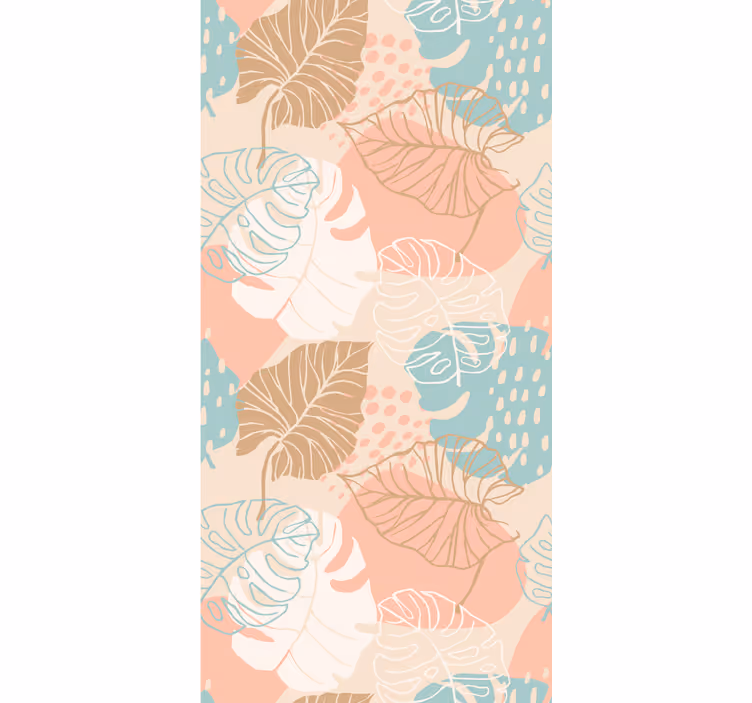 Papel de parede natureza Mão desenhada folhas padrão tropical - TenStickers